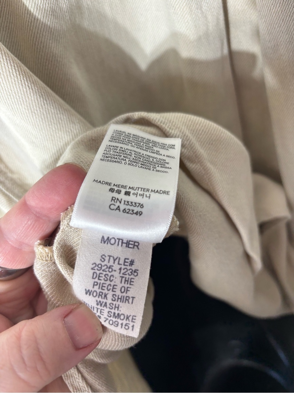 Mother the piece of work shirt women’s medium white smoke button down - Picture 8 of 10